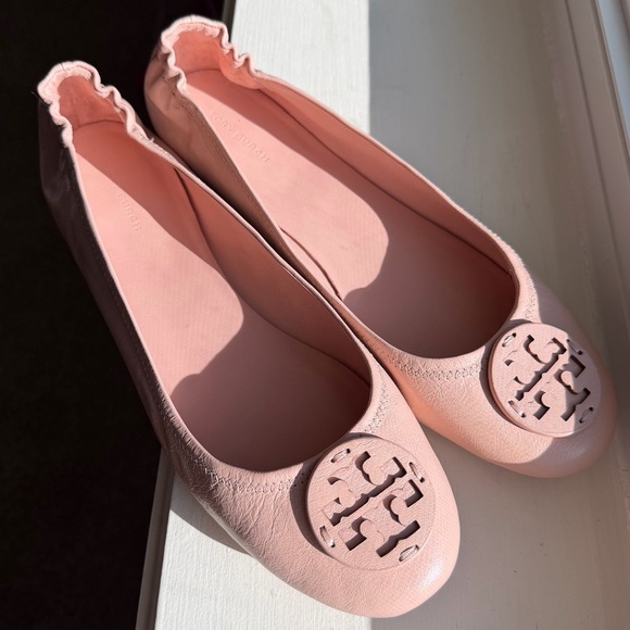 Tory Burch Minnie Travel Ballet with Leather Logo Goat Leather Flat - Picture 9 of 9